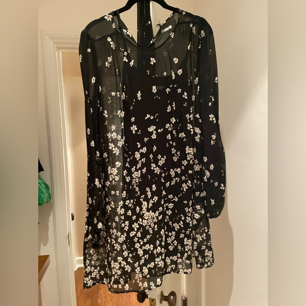Reformation belted floral dress